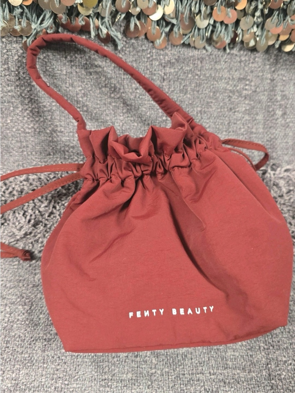Fenty Beauty Burnt Red Drawstring Shoulder Bag